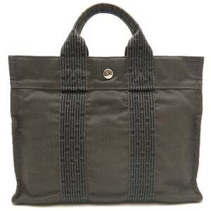 HERMES Hermes Herline PM Tote Bag, Polyester, Gray, Men's, 253659